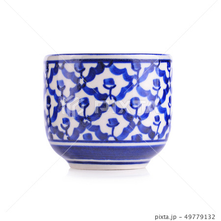 ceramic tea cup isolated on white background. 49779132