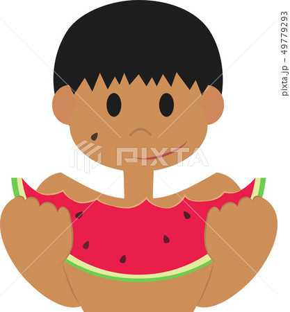 スイカを持っている男の子 49779293