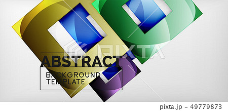 Square background, abstract squares on grey, 49779873