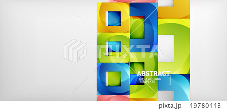 Square background, abstract squares on grey, 49780443