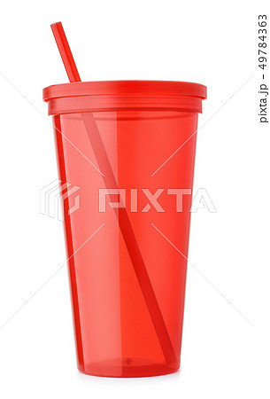 Red reusable plastic cup 49784363