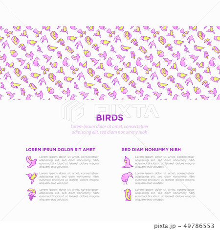Birds concept with thin line icons set 49786553