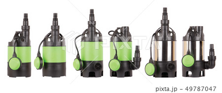 Set of automatic drainage pumps with float for pumping water from flooded rooms, bore holes 49787047