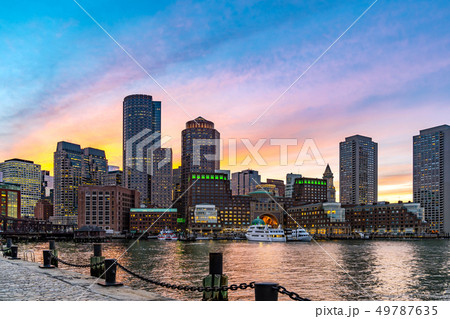 Boston Downtont night Boston Downtont night 49787635