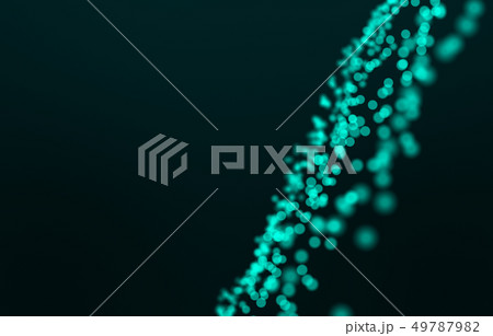 Abstract 3d rendering Wave of particles.Technology Abstract 3d rendering Wave of particles.Technology 49787982