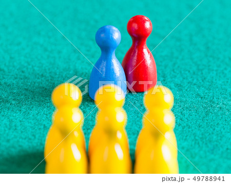 pair from blue and red pawns in front of squad 49788941