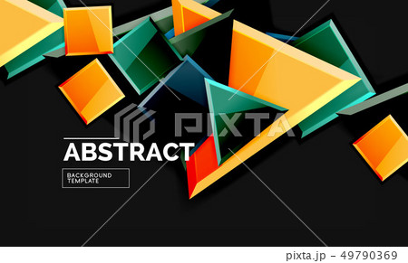 Squares and triangles geometrical background 49790369