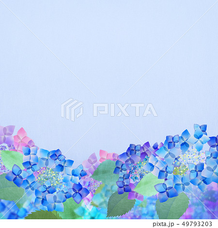 和 和紙 和風 和柄 水彩 梅雨 紫陽花 背景のイラスト素材