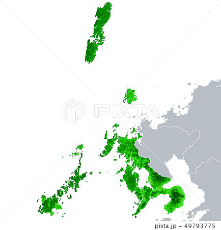 長崎県地図のイラスト素材