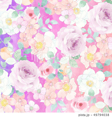 透明水彩 水彩画 花 49794038