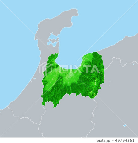 富山県地図のイラスト素材