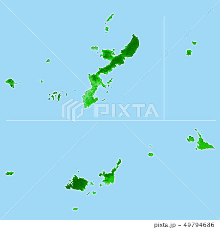 沖縄県地図のイラスト素材