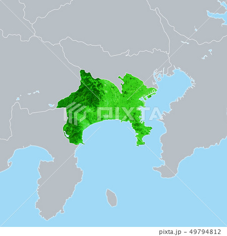 神奈川県地図のイラスト素材