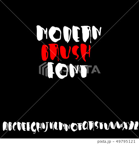Hand drawn modern dry brush lettering. Grunge style alphabet. Handwritten font. Vector illustration. 49795121
