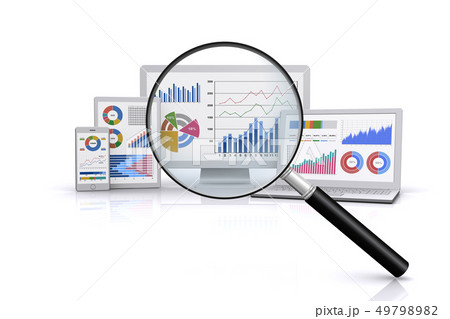 ビジネス資料を詳しく調べるのイラスト素材 4979