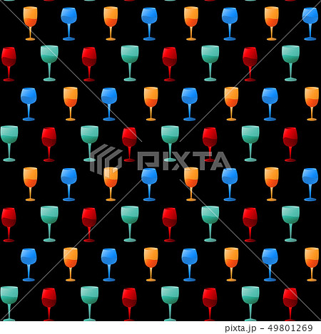 Seamless pattern of different glasses 49801269