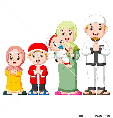 A happy family are celebrating ied mubarak A happy family are celebrating ied mubarak 49801746