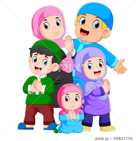 A muslim family are celebrating ied mubarak 49801750