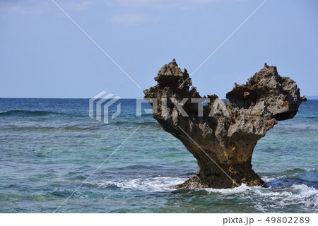 ハートロック 古宇利島 観光スポット 嵐cmの写真素材