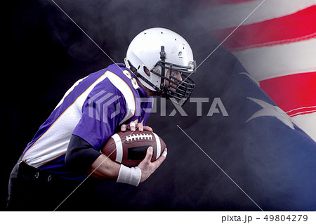 American Footballer running fast American Footballer running fast 49804279