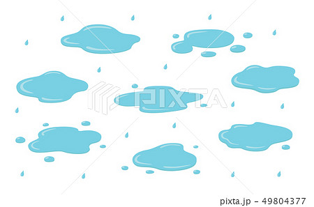 Set Puddle Liquid Vector Cartoon Style のイラスト素材