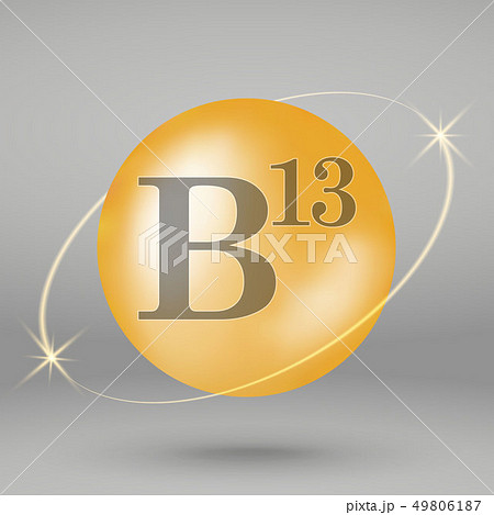 Vitamin gold icon. drop pill capsule. 49806187