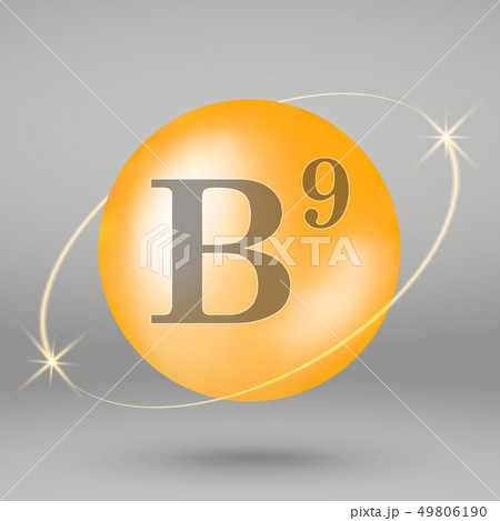 Vitamin gold icon. drop pill capsule. 49806190