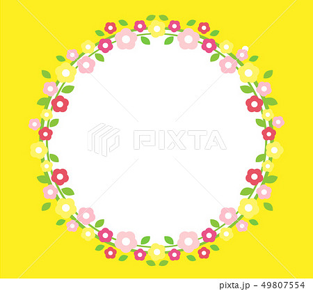 花 マーガレット フレーム 丸型 イラスト 花 マーガレット フレーム 丸型 イラスト 49807554