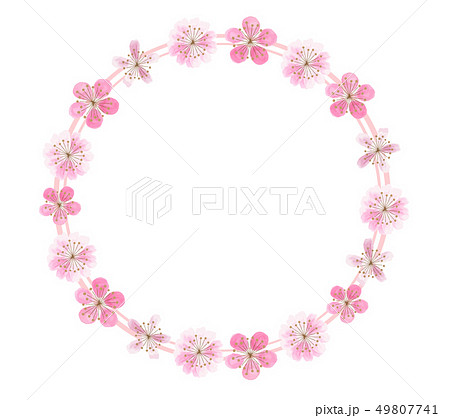 花 ピンク フレーム 丸のイラスト素材