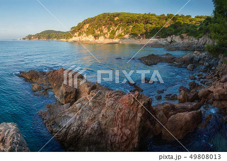 Rocky sea beach in Costa Brava Rocky sea beach in Costa Brava 49808013