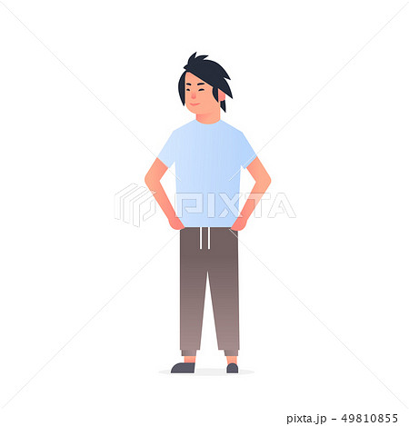 young asian guy wearing casual clothes happy attractive man standing pose chinese or japanese male young asian guy wearing casual clothes happy attractive man standing pose chinese or japanese male 49810855