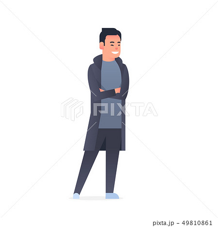 young asian guy wearing casual clothes happy attractive man crossed arms standing pose chinese or young asian guy wearing casual clothes happy attractive man crossed arms standing pose chinese or 49810861