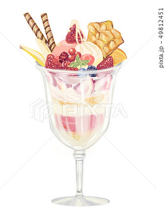いちごパフェのイラスト素材
