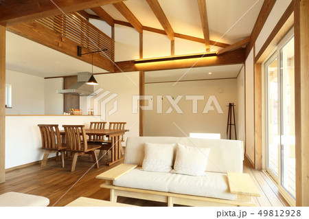 ペット同居型デザイナーズ住宅のお洒落なリビング ペット同居型デザイナーズ住宅のお洒落なリビング 49812928