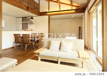 ペット同居型デザイナーズ住宅のお洒落なリビング ペット同居型デザイナーズ住宅のお洒落なリビング 49812929