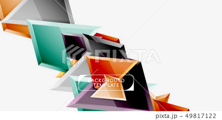 Bright colorful triangular poly 3d composition,abstract geometric background, minimal design 49817122