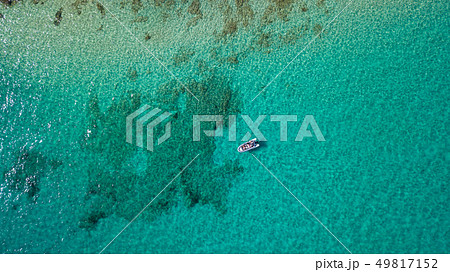 aerial view of boat with reef, fuerteventura 49817152