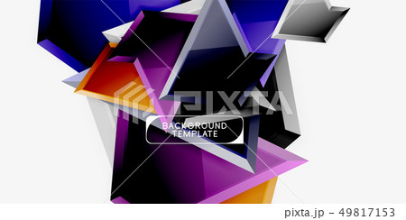Triangular low poly background design, multicolored triangles. Vector 49817153