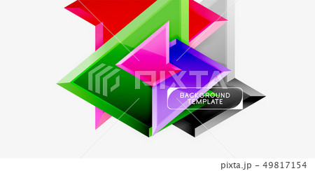 Triangular low poly background design, multicolored triangles. Vector 49817154