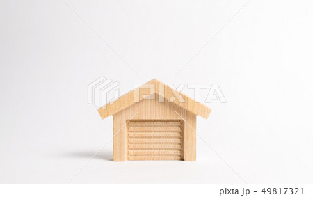Wooden figure of a garage or warehouse.  49817321
