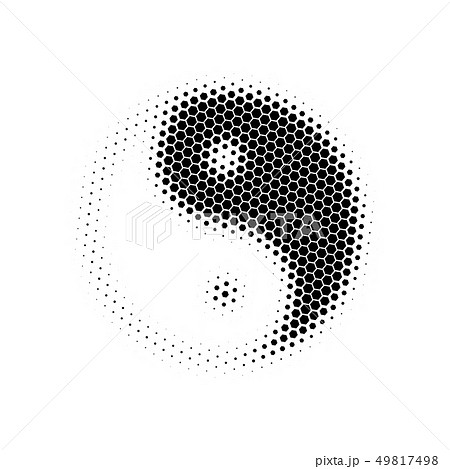 Halftone hexagonal Yin Yang icon. Vector Halftone hexagonal Yin Yang icon. Vector 49817498