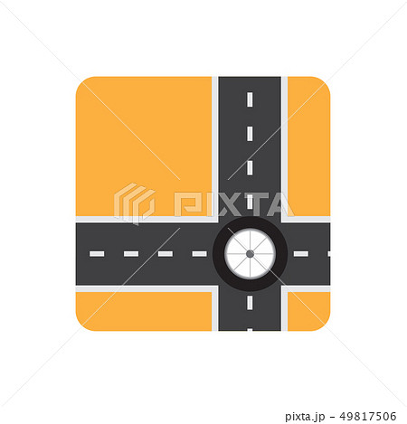 vector icon of tire wheel and road, transportation 49817506