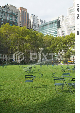 Empty Bryant Park in New York City 49818034