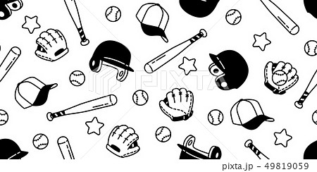 baseball Seamless pattern vector soft ball sport 49819059