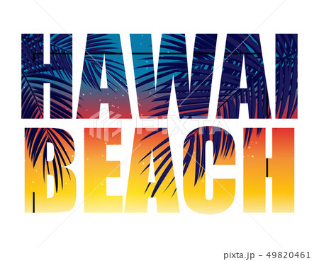 Hawai Beach Summer Paradise Abstract Palm Background. Vector Illustration 49820461