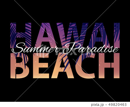 Hawai Beach Summer Paradise Abstract Palm Background. Vector Illustration Hawai Beach Summer Paradise Abstract Palm Background. Vector Illustration 49820463
