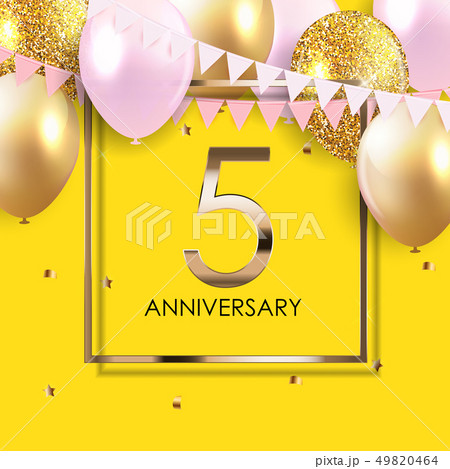 Template 5 Years Anniversary Background with Balloons Vector Illustration Template 5 Years Anniversary Background with Balloons Vector Illustration 49820464