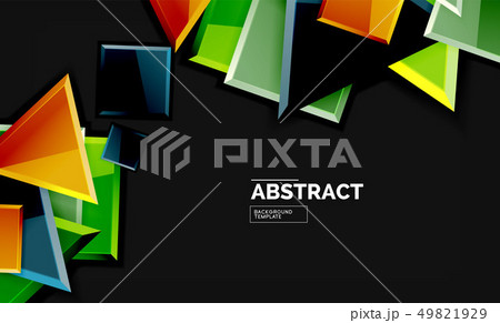 Squares and triangles geometrical background 49821929