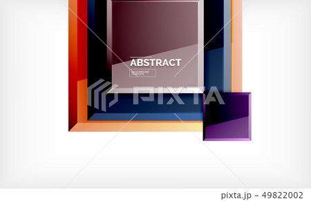 Square abstract background, glossy geometric design 49822002
