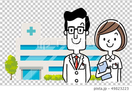 イラスト素材：医師と看護師 49823223